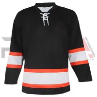 Black Orange Ice Hockey Jersey
