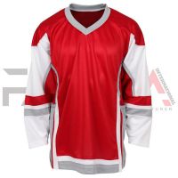 Red White Ice Hockey Jersey