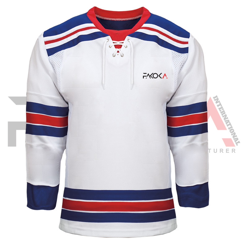 blue and white hockey jersey