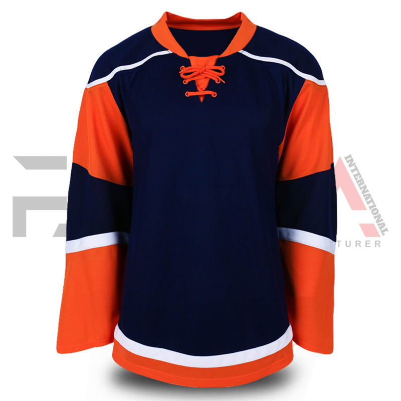 blue and orange hockey jersey