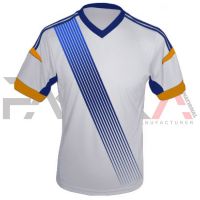 White & Blue Soccer Uniforms