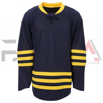Yellow Black Ice Hockey Jersey
