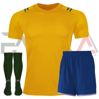 Yellow Blue Soccer Uniforms