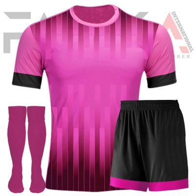 Pink Black Soccer Uniforms